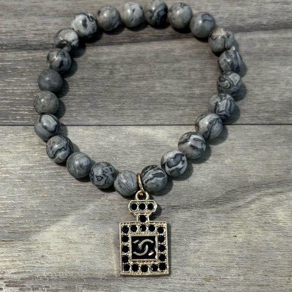 cc Jewelry - Authentic Picasso Jasper Bracelet with Elegant CC Chanel Design perfume bottle!